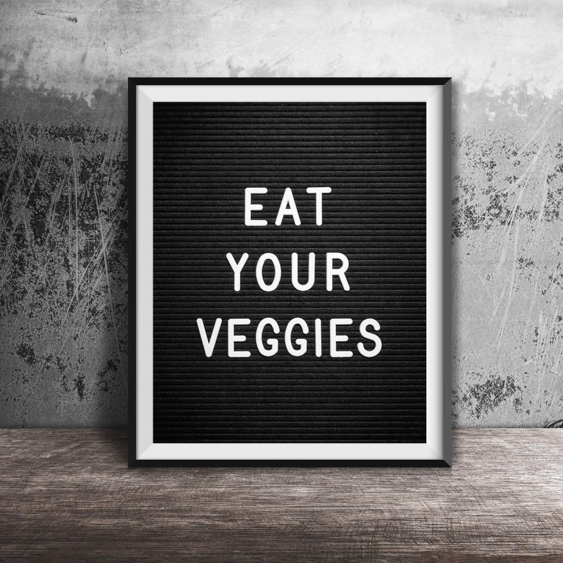 Eat Your Veggies Letter Board Kitchen Decor Photography Poster