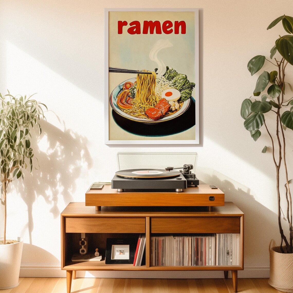 Ramen Vintage Japanese Noodle Bowl Retro Chopsticks Kitchen Art Poster - Image 3