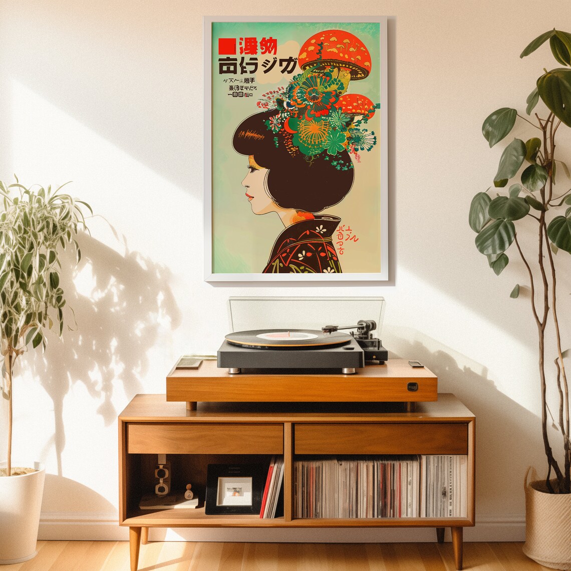 Vintage Style Japanese Psychedelic Mushroom Poster - Image 4