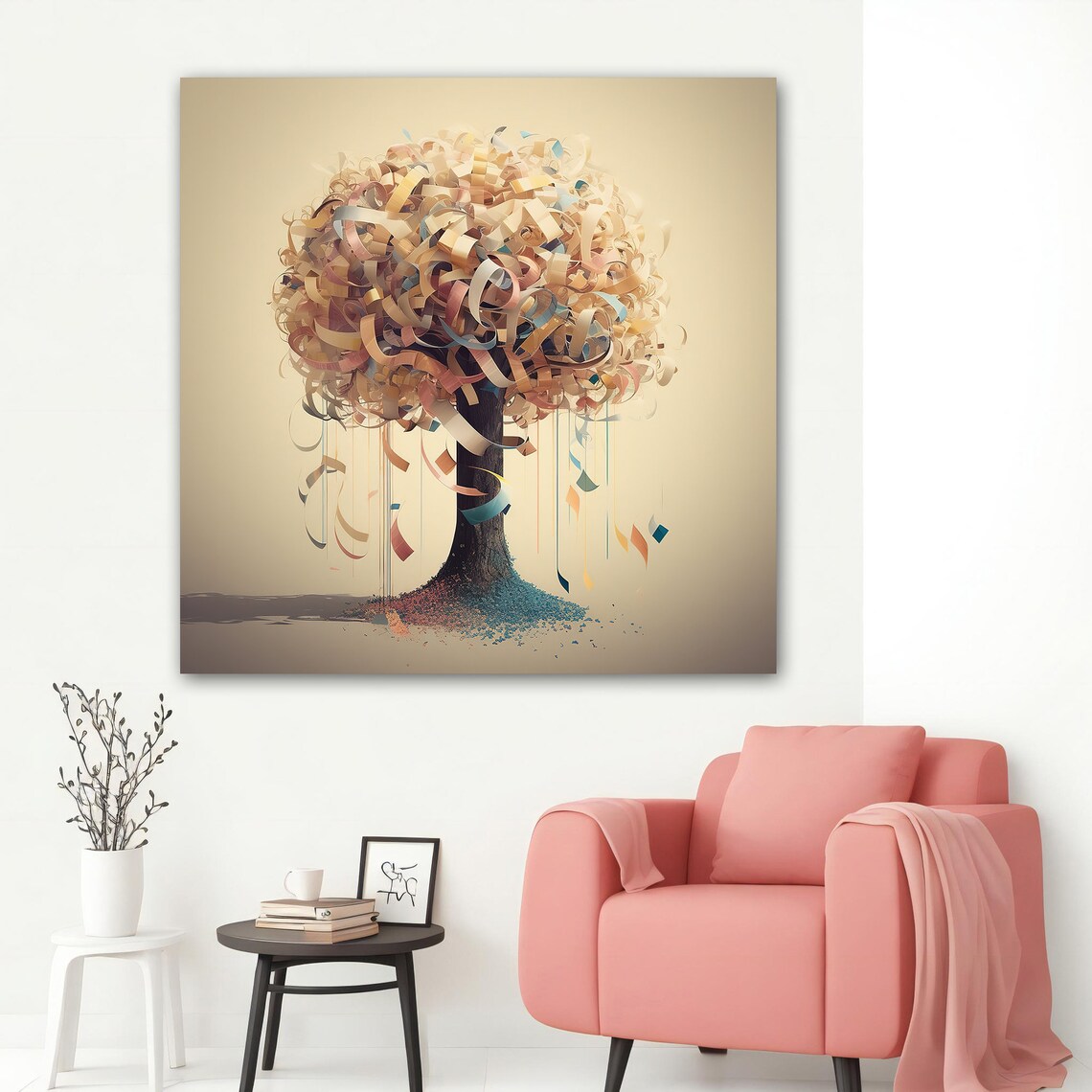 Confetti Tree Painting Abstract Colorful Tree Colorful Tree Painting Tree Decor - Image 2