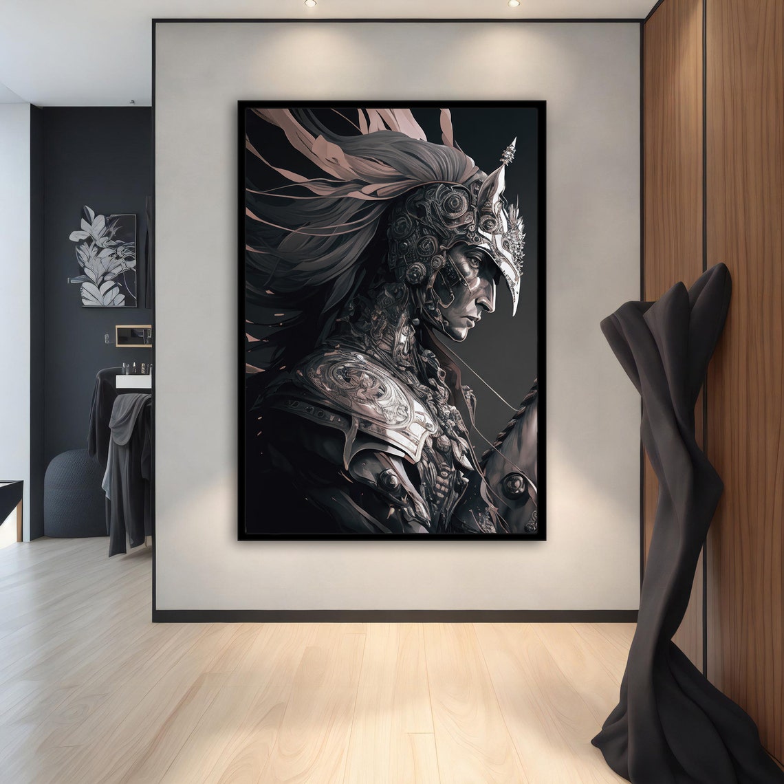 Dark Knight Warrior Ornate Armor Fantasy Medieval Art Wall Poster - Image 2