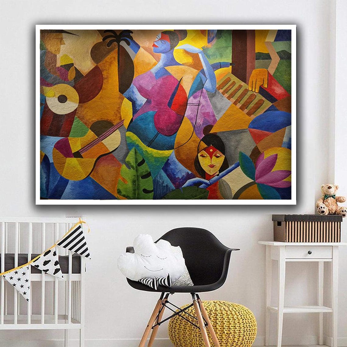 Picasso Style Art Print Abstract Wall Decor Colorful Modern Painting Home Office Decor Unique Gift Idea - Image 4
