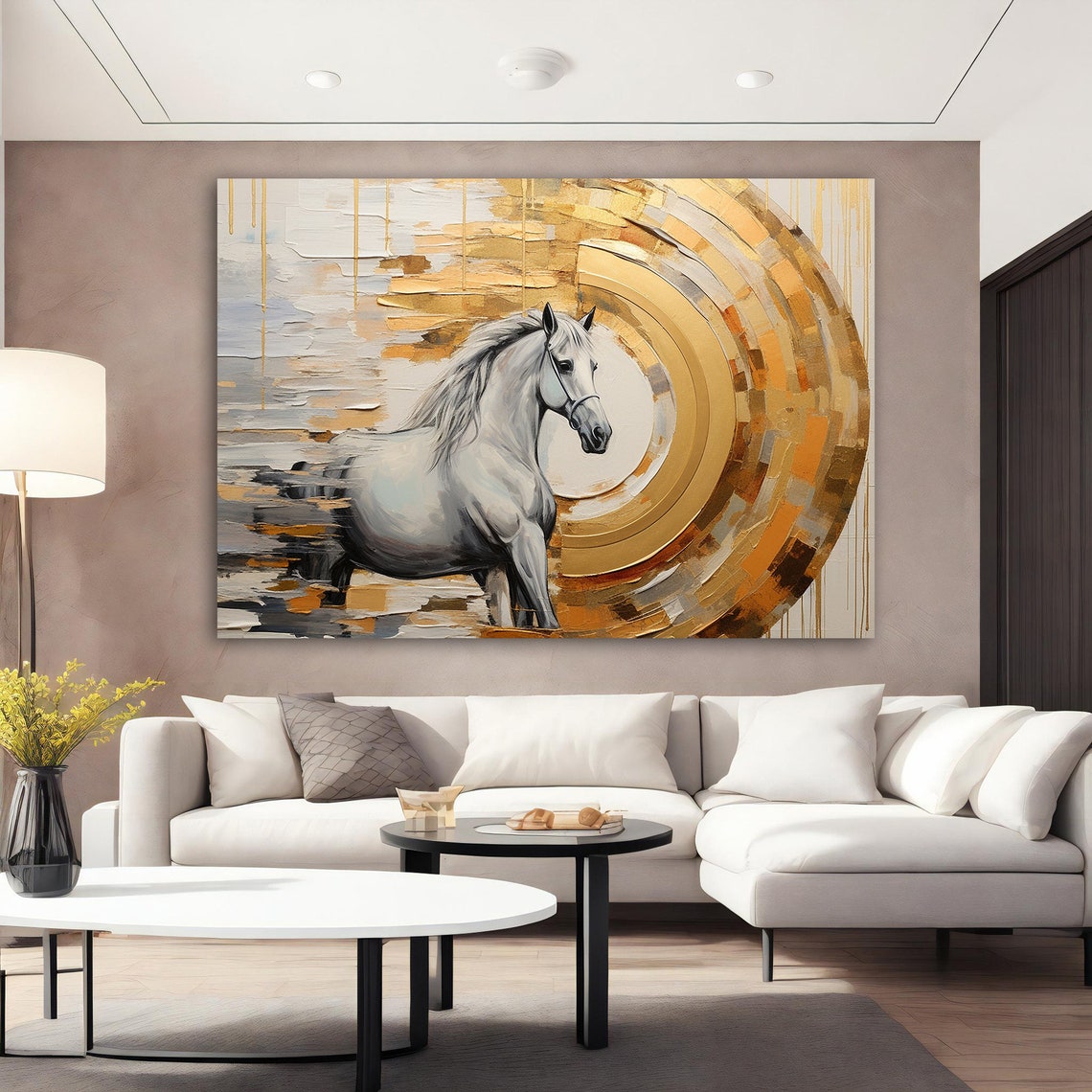 White Horse Painting Horse Wall Art White Horse Wall Art Horse Lover Gift Wall Art Horse Photo Wall Decor Animal Wall Art - Image 2