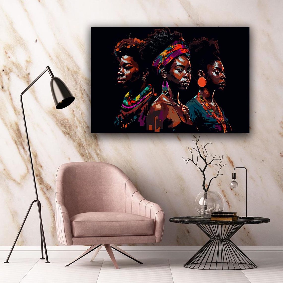 Colorful African Women Art Abstract Ethnic Print Women Portrait Wall Art Black Women Art Print Gift For Friends - Image 5
