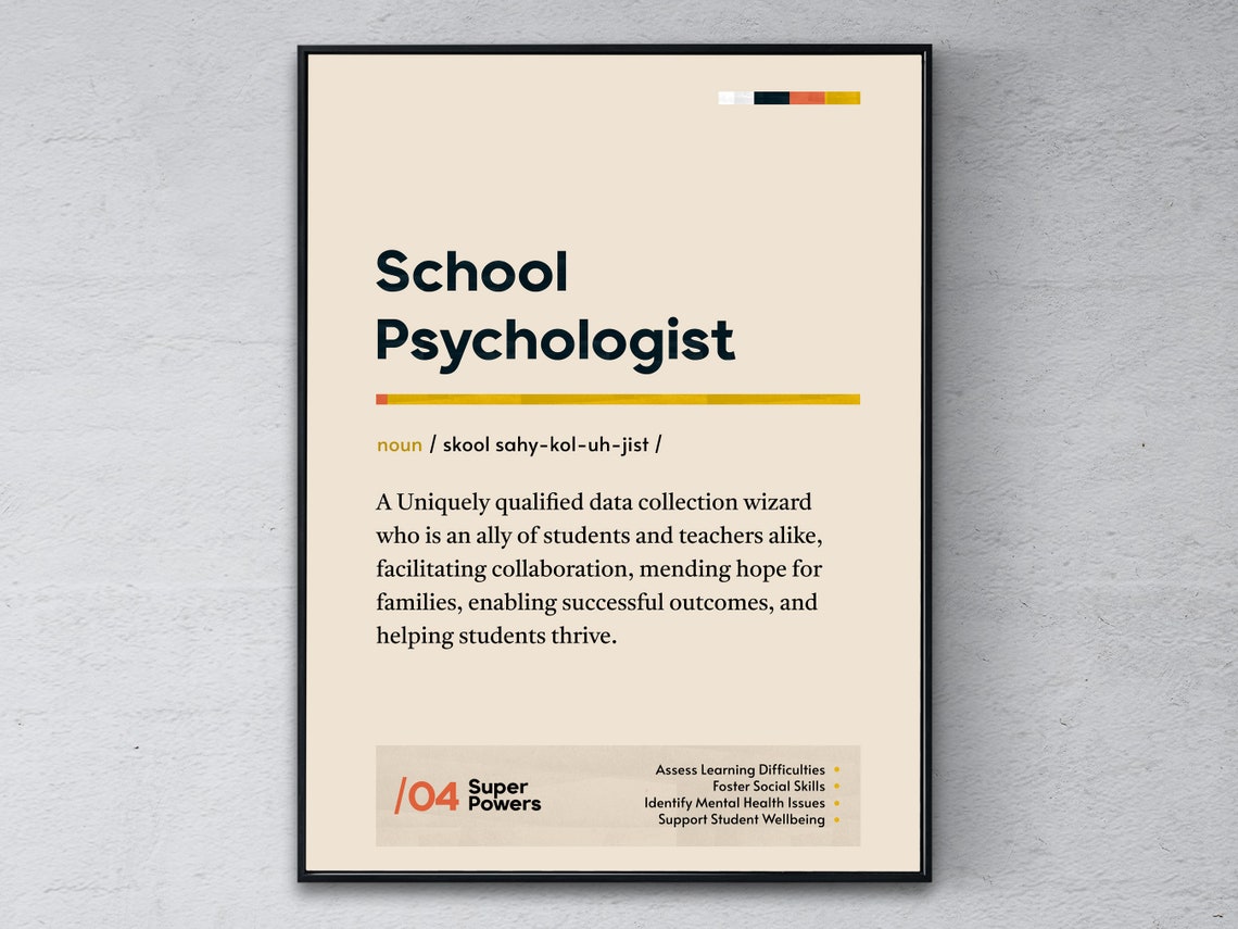 School Psychologist Definition Education Gift Office Wall Art
