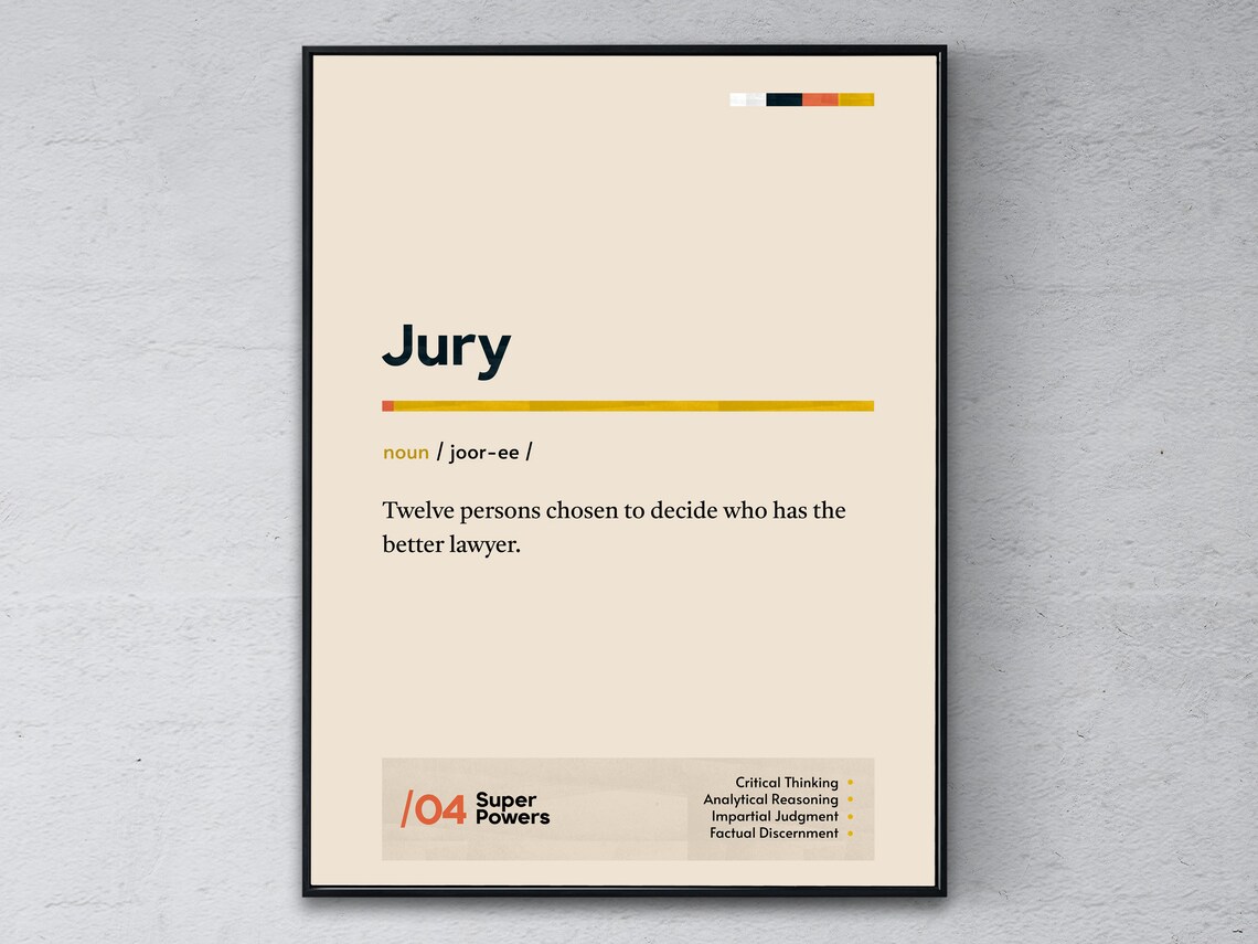 Jury Funny Definition Lawyer Office Legal Coworker Graduation Gift Poster