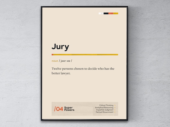 Jury Funny Definition Lawyer Office Legal Coworker Graduation Gift Poster