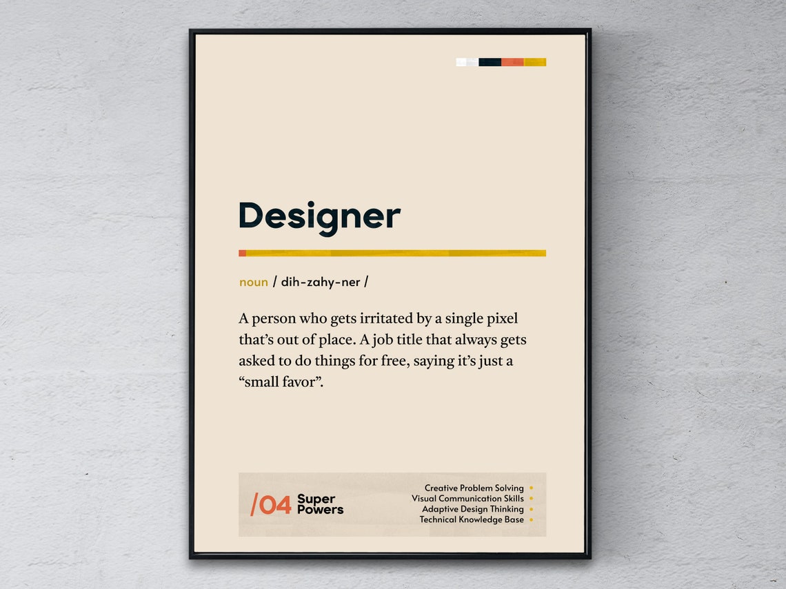 Designer Dictionary Definition Poster Funny Graphic Design Office Gift