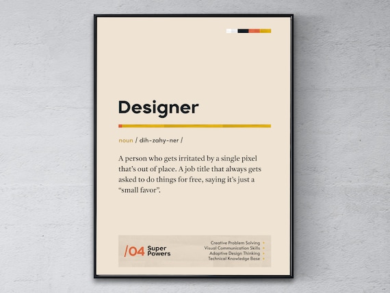 Designer Dictionary Definition Poster Funny Graphic Design Office Gift