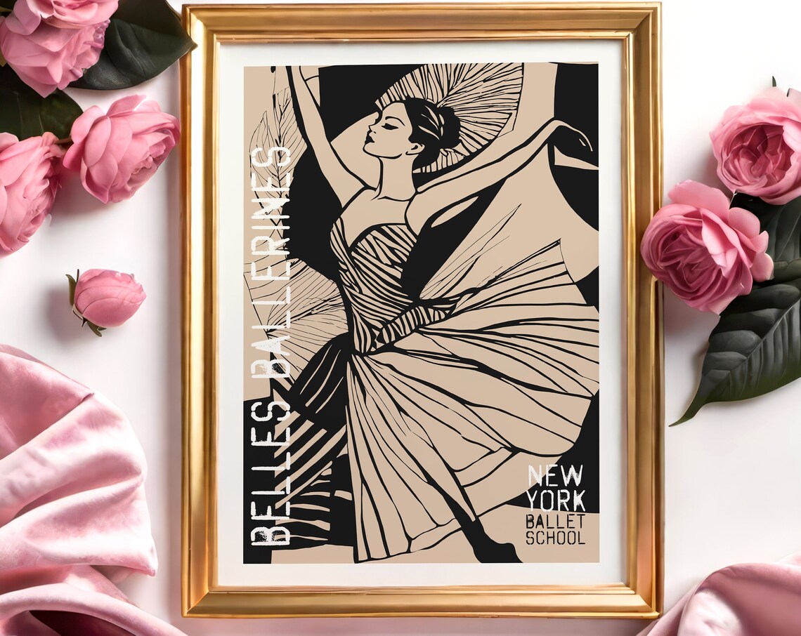 Belles Ballerines New York Ballet School Art Deco Dancer Poster