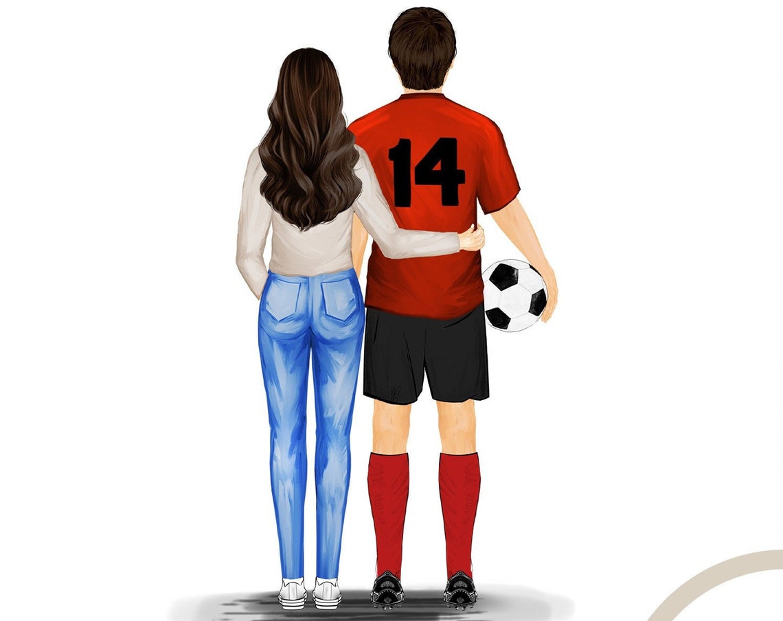 Personalized Soccer Player Print Custom Sports Fan Son Best Friends Sports Team 1 Fan Gift Drawing Of Sports Fans Art - Image 2