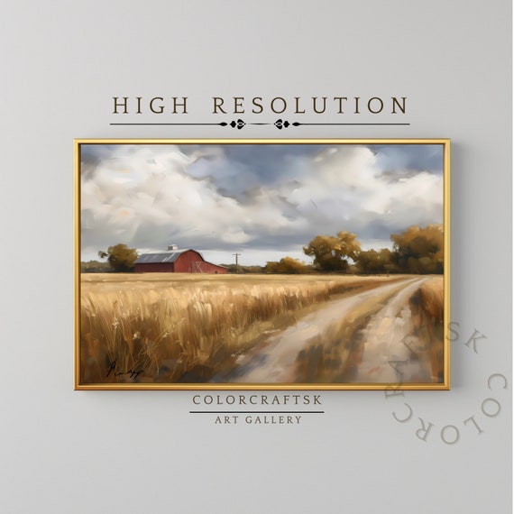 Vintage Landscape Painting Art Farmhouse Decor Vintage Wall Art Home Decor
