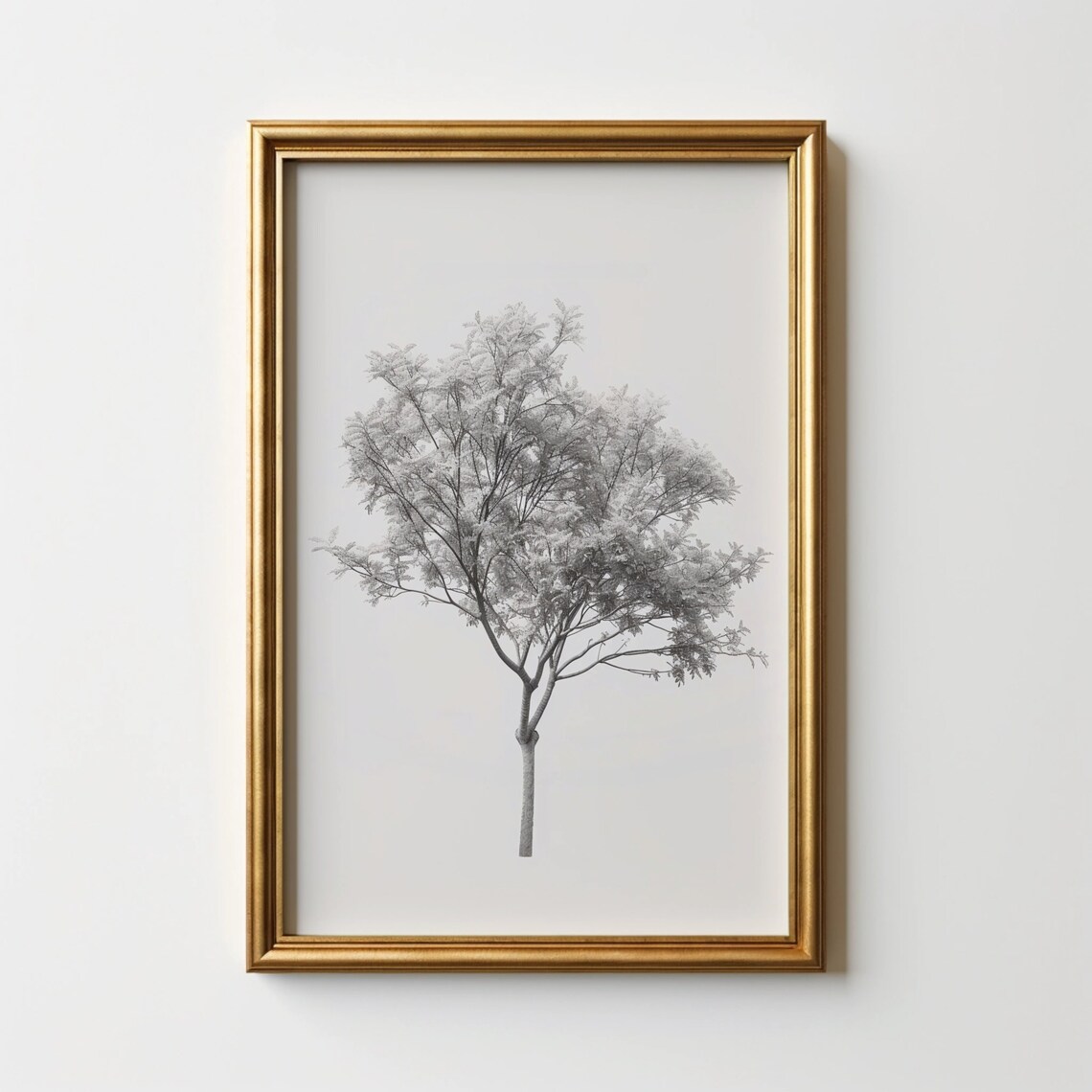 Vintage Tree Sketch Etching Print Neutral Wall Art Antique Drawing Of Tree Farmhouse Decor Wall Art File