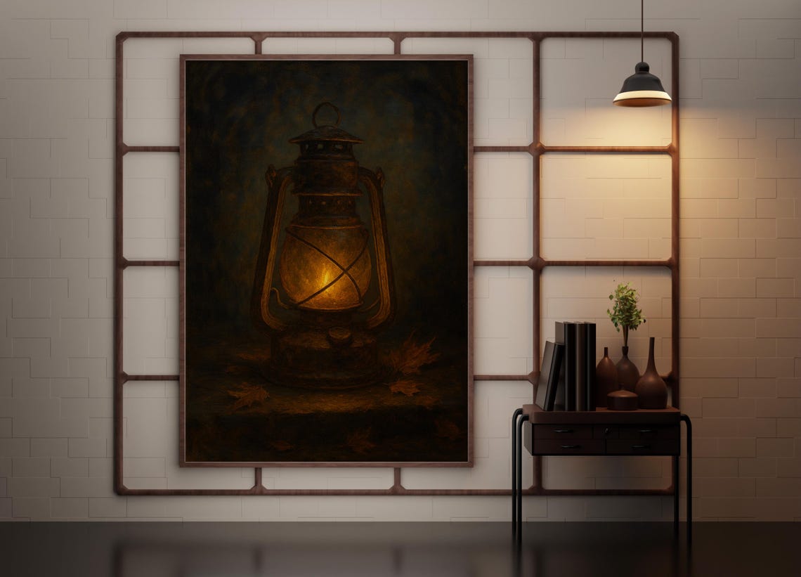 Rustic Lantern Halloween Decoration Spooky Vintage Haunted Light Prop