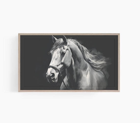 Horse Painting Frame Tv Art Close Up Horse Painting Tv Art Frame Tv Art Moody Horse Watercolor Tv Art Horse Love Tv Art
