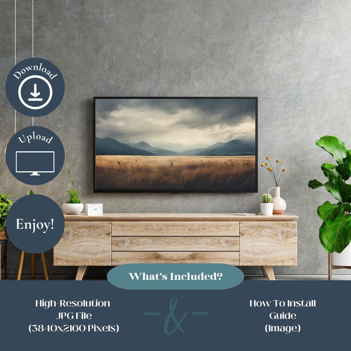 Frame Tv Art Moody Country Landscape Painting Watercolor Art Tv Spring Landscape Tv Art Twelveonecollective Instant Art - Image 2
