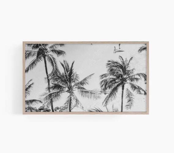 Beach Frame Tv Art Frame Tv Art Frame Tv Palm Tree Photo Beach Frame Tv Art Print Neutral Tv Art T639