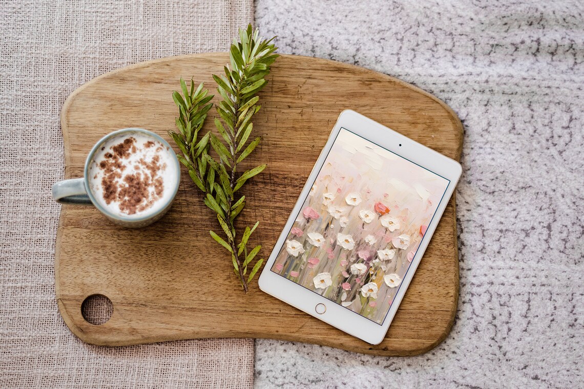 Spring Wildflowers Watercolor Wallpaper Art Print - Image 3