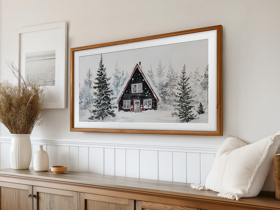 Christmas Frame Tv Art Frame Tv Art Farmhouse Christmas Tv Country Landscape Tv Art Holiday Frame Tv Art T792 - Image 2