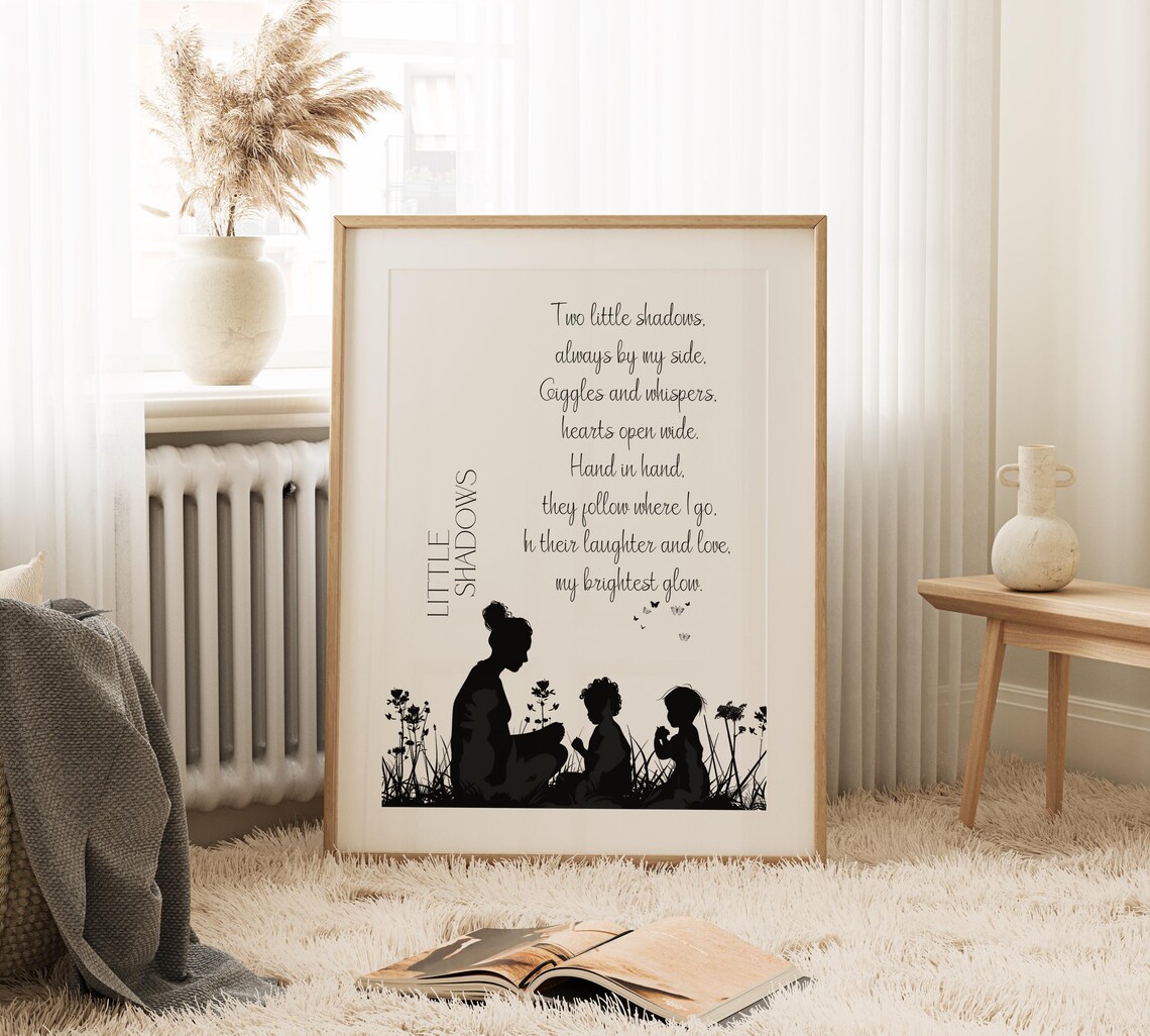 Two Little Shadows Poem for Mom, Quote Art Print - Image 3