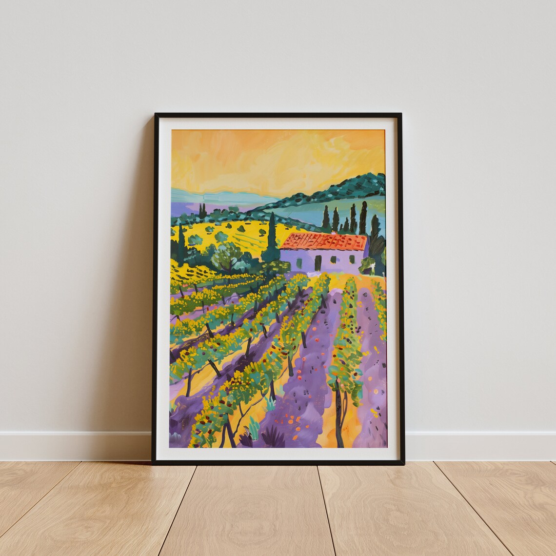 Henri Matisse Style Provence Vineyard Farmhouse Landscape Poster - Image 5