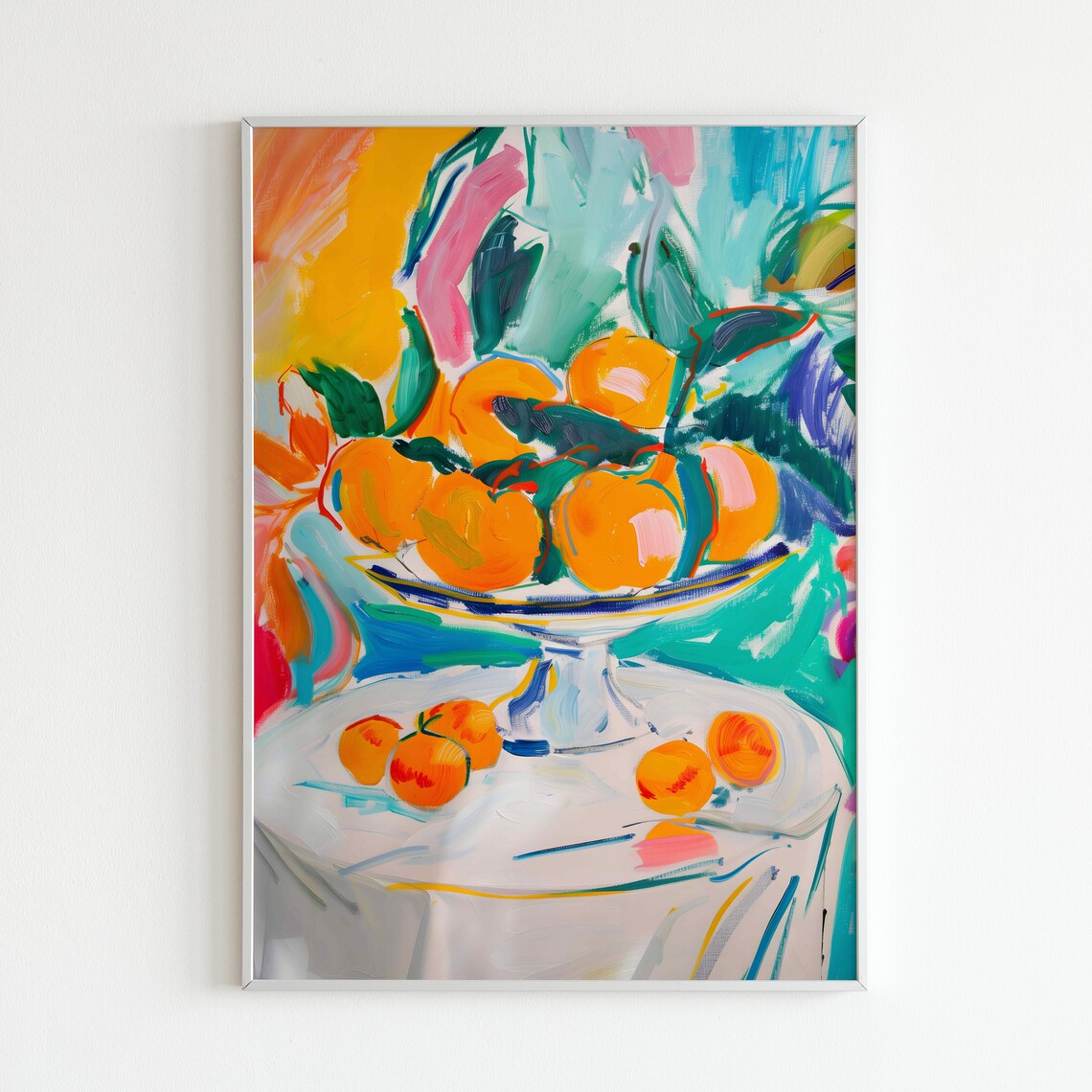 Henri Matisse Style Oranges Pedestal Bowl Fauvist Still Life Poster
