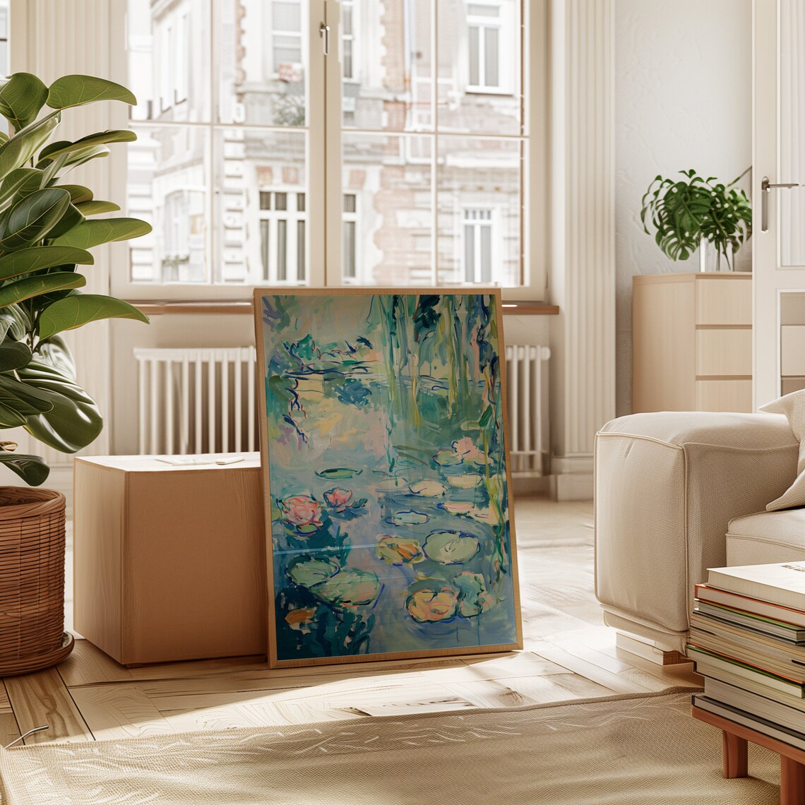 Water Lilies Painting Poster, Monet-Inspired Art Print - Image 3