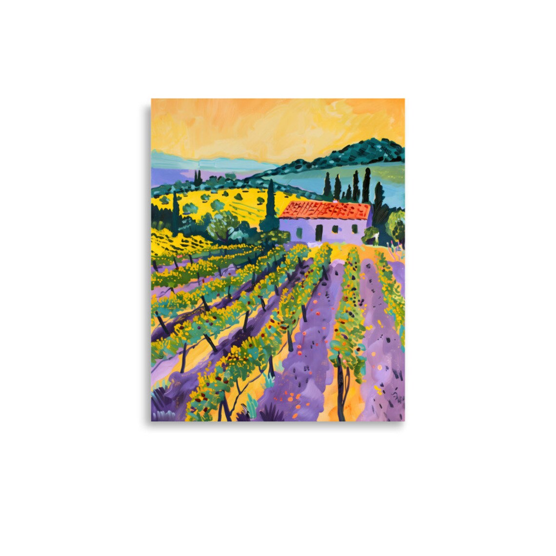 Henri Matisse Style Provence Vineyard Farmhouse Landscape Poster - Image 3