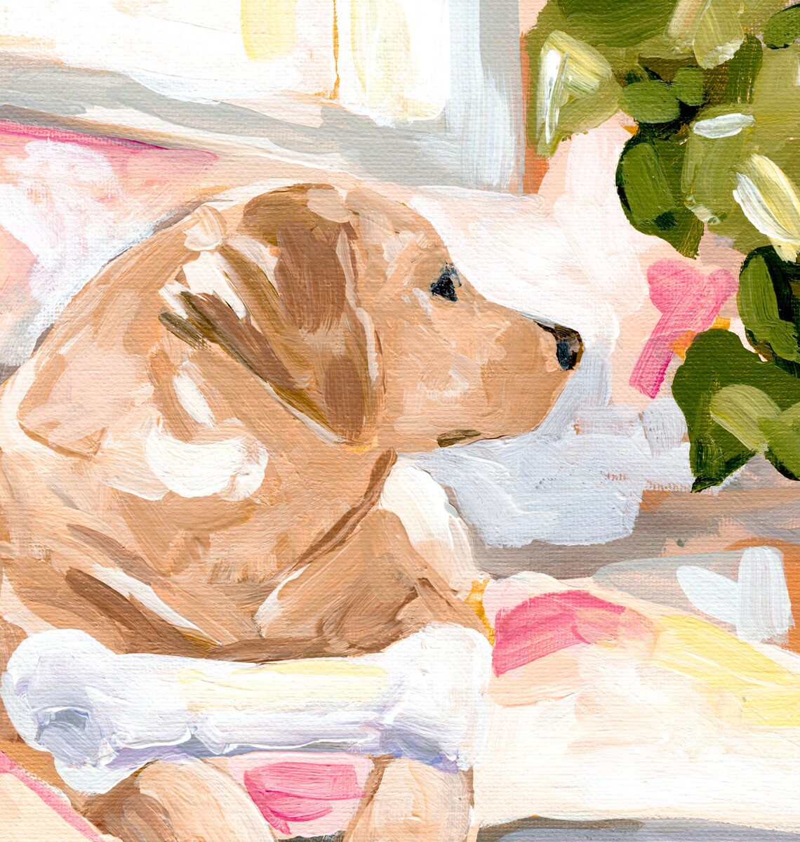 Labrador Dog Art Print, Yellow Lab Painting - Image 2