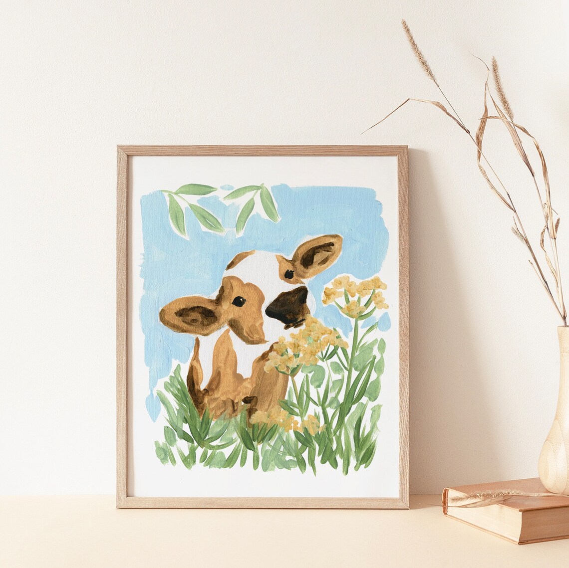Baby Cow Art Print, Farmhouse Nursery Decor - Image 2