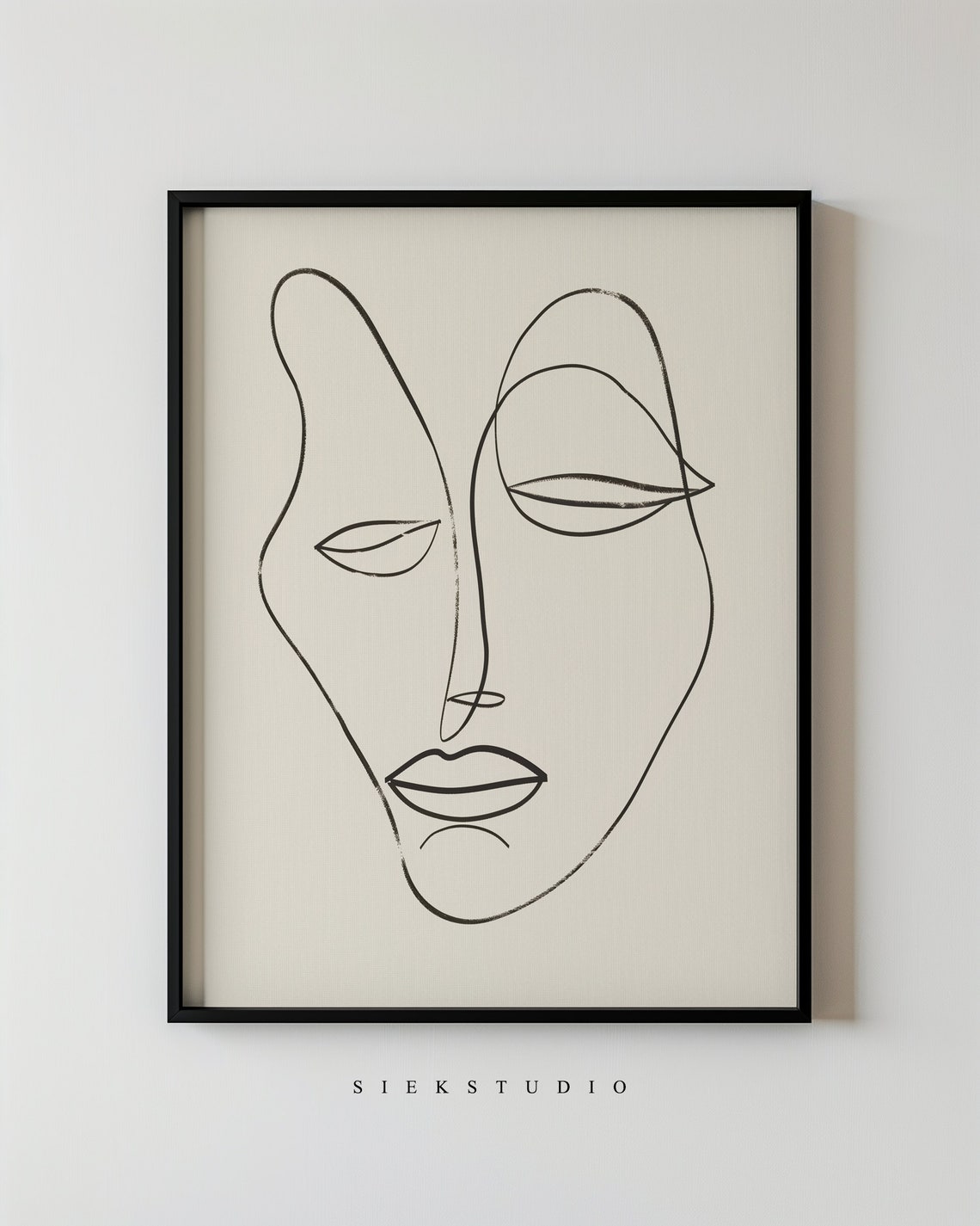 Minimalist Single Line Face Abstract Modern Art Gallery Poster