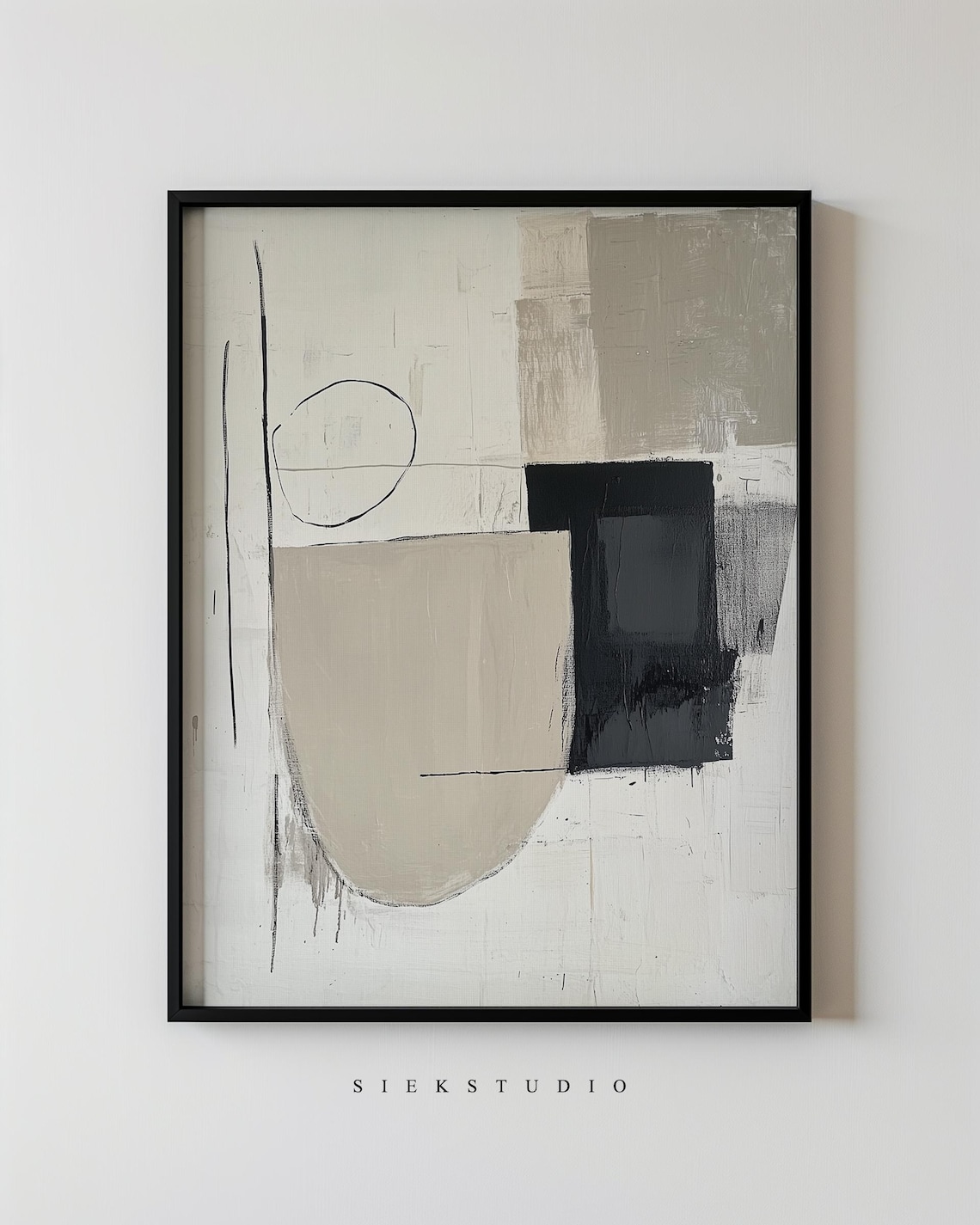 Minimalist Geometric Abstract Art Print, Neutral