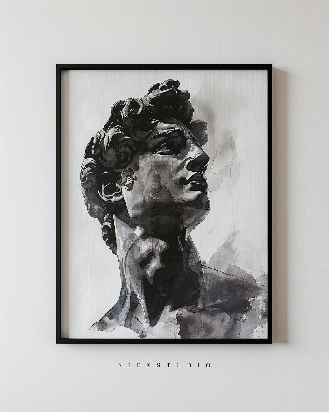 Renaissance Bust Abstract Male Portrait Art Print