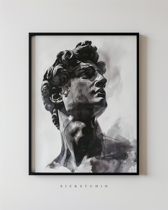Renaissance Bust Abstract Male Portrait Art Print