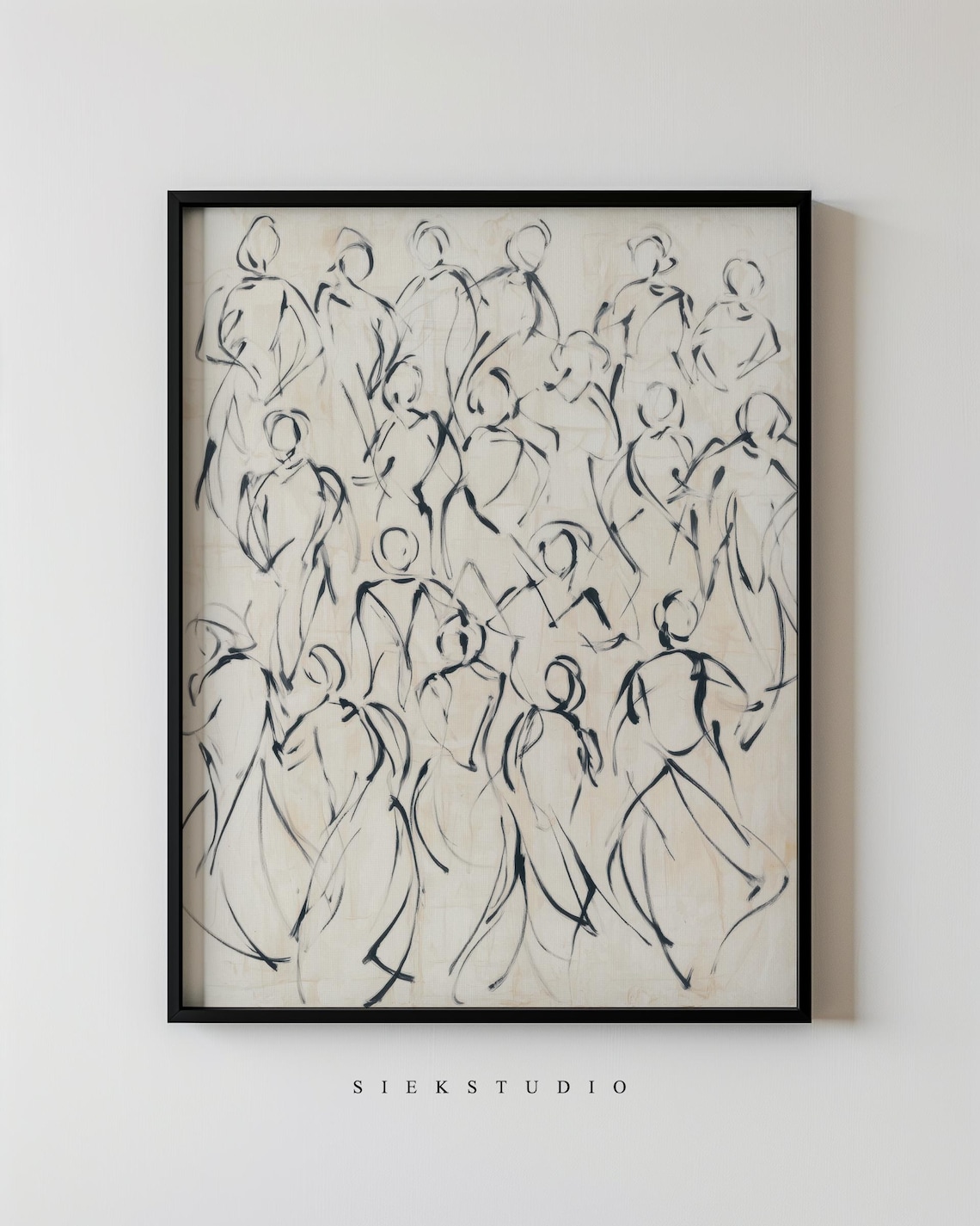 Abstract Figures Minimalist Neutral Dance Wall Art Modern Figurative Line Drawing Print Contemporary Expressive Black And White Decor 225
