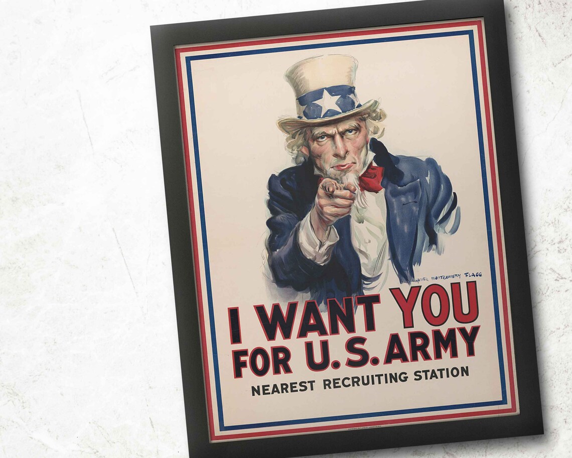 Uncle Sam I Want You US Army Vintage Military Recruiting Poster - Image 4