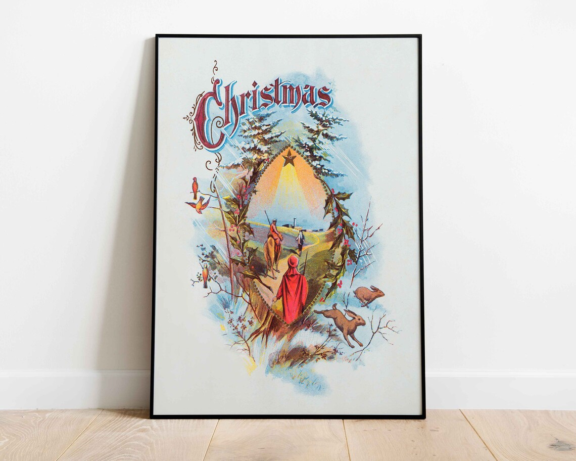 Three Wise Men Victorian Christmas Star Nativity Holiday Poster