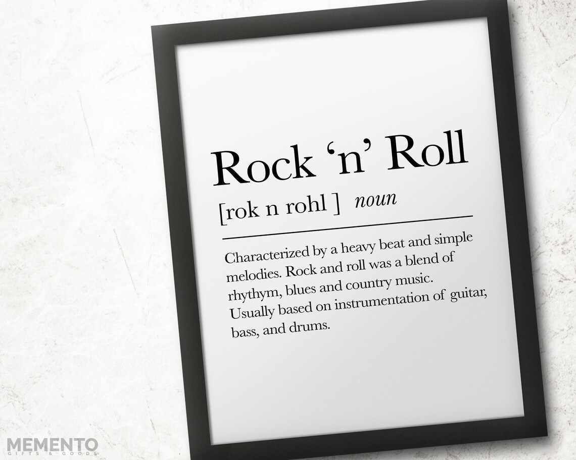 Rock n Roll Dictionary Definition Music Lover Noun Quote Poster - Image 4