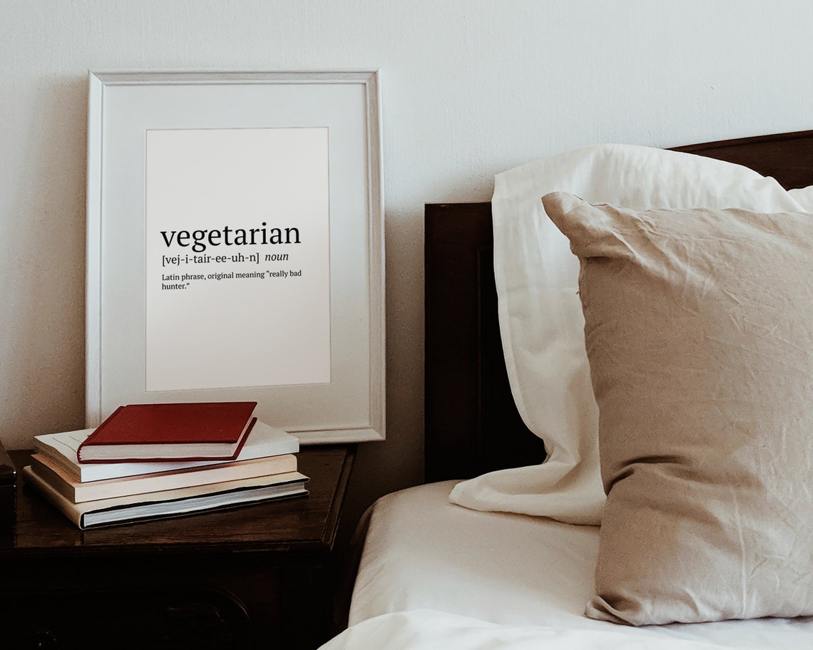 Vegetarian Definition Really Bad Hunter Funny Dictionary Print - Image 2