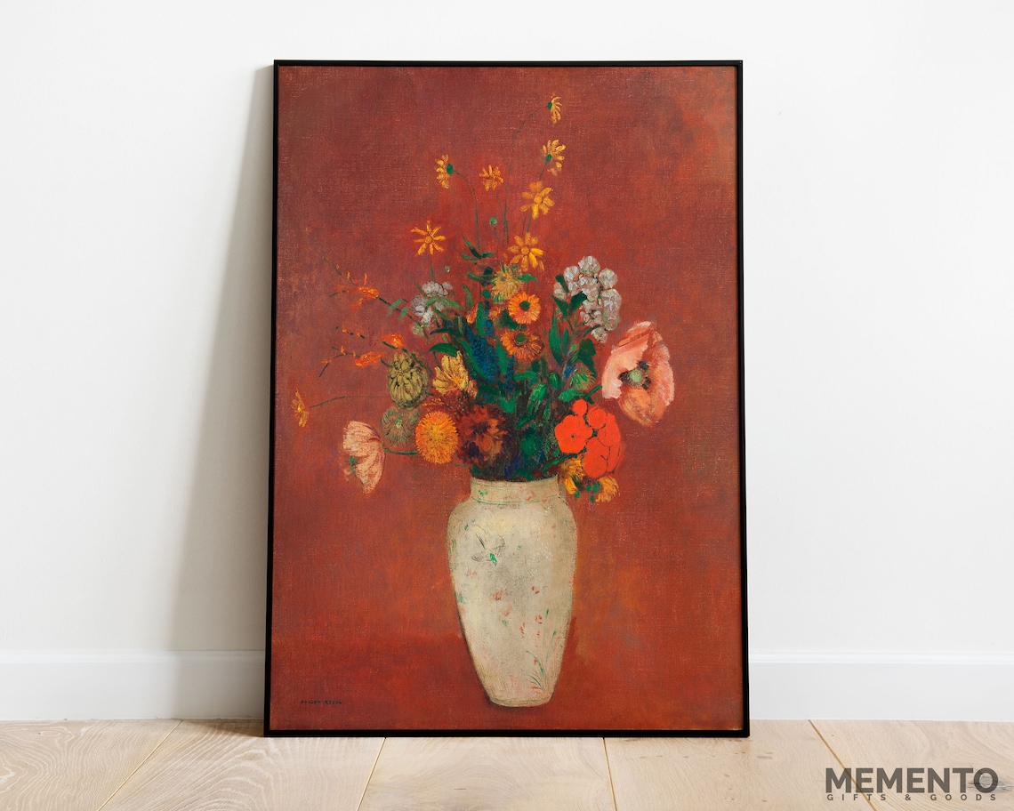 Odilon Redon Bouquet in a Chinese Vase Fine Art Floral Poster