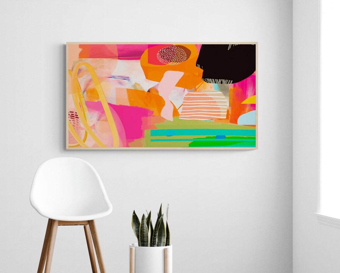 Frame TV Abstract Art, Colorful Multicolor Print - Image 2