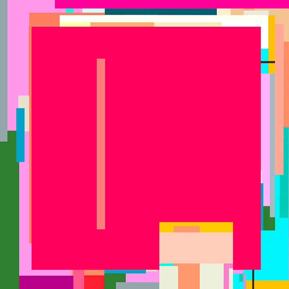 Colorful Abstract Art Bright Geometric Magenta Abstract Painting Wall Art Modern Instant Wall Decor - Image 2