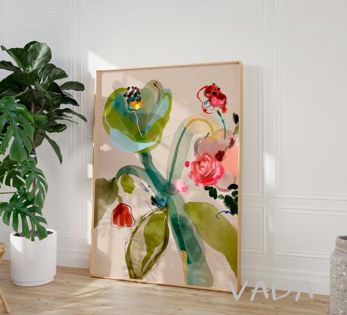 Abstract Botanical Floral Watercolor Art Print