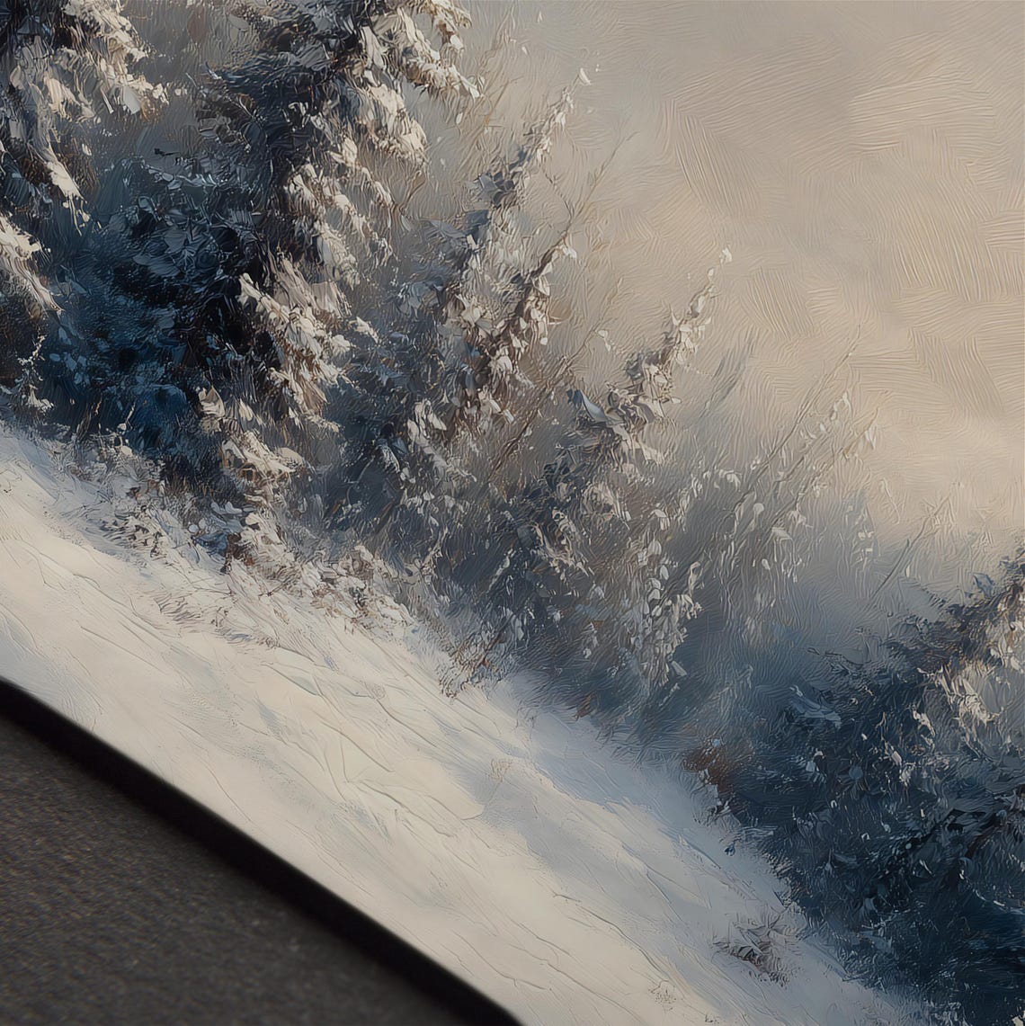 Misty Neutral Pine Forest Foggy Winter Landscape Minimalist Art Poster - Image 5