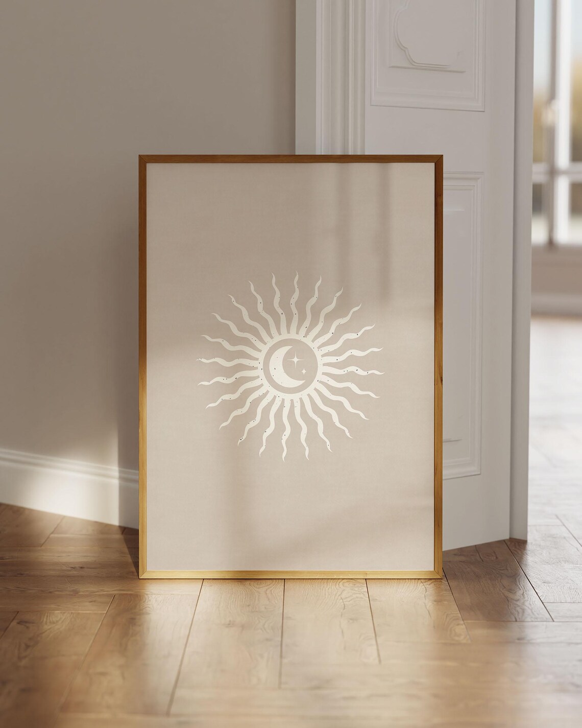 Sun And Moon Poster, Spiritual Minimalist Boho