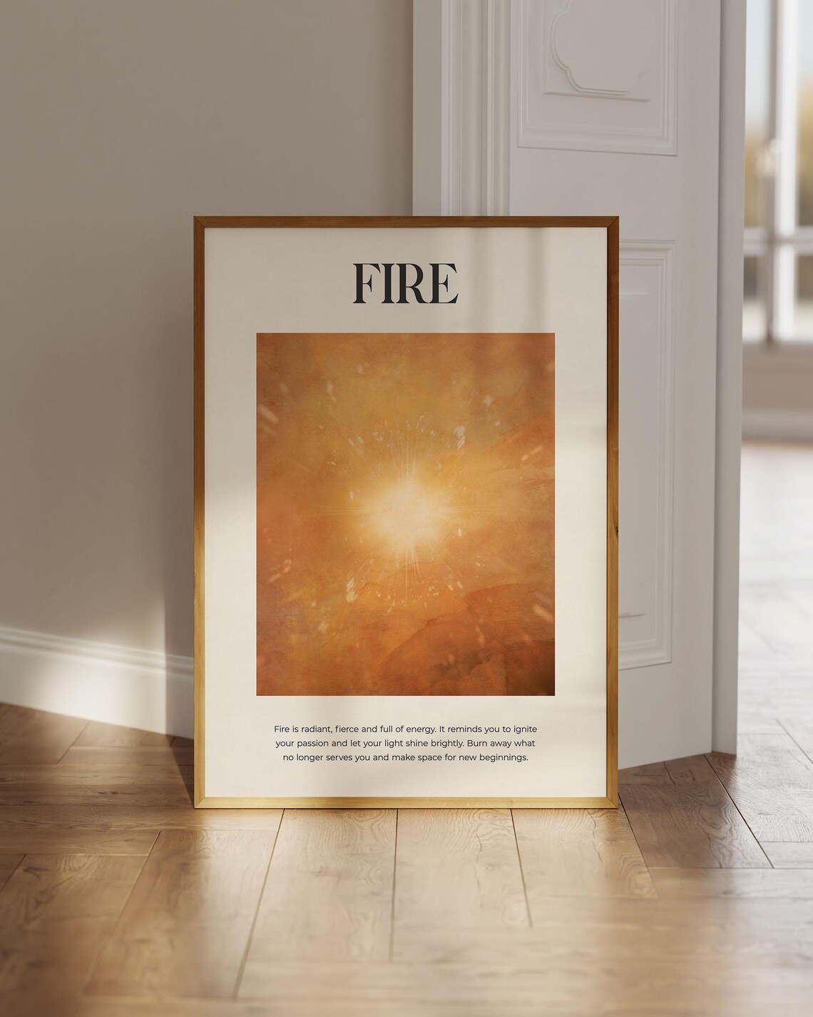 Fire Element Inspirational Poster, Spiritual Quote Art