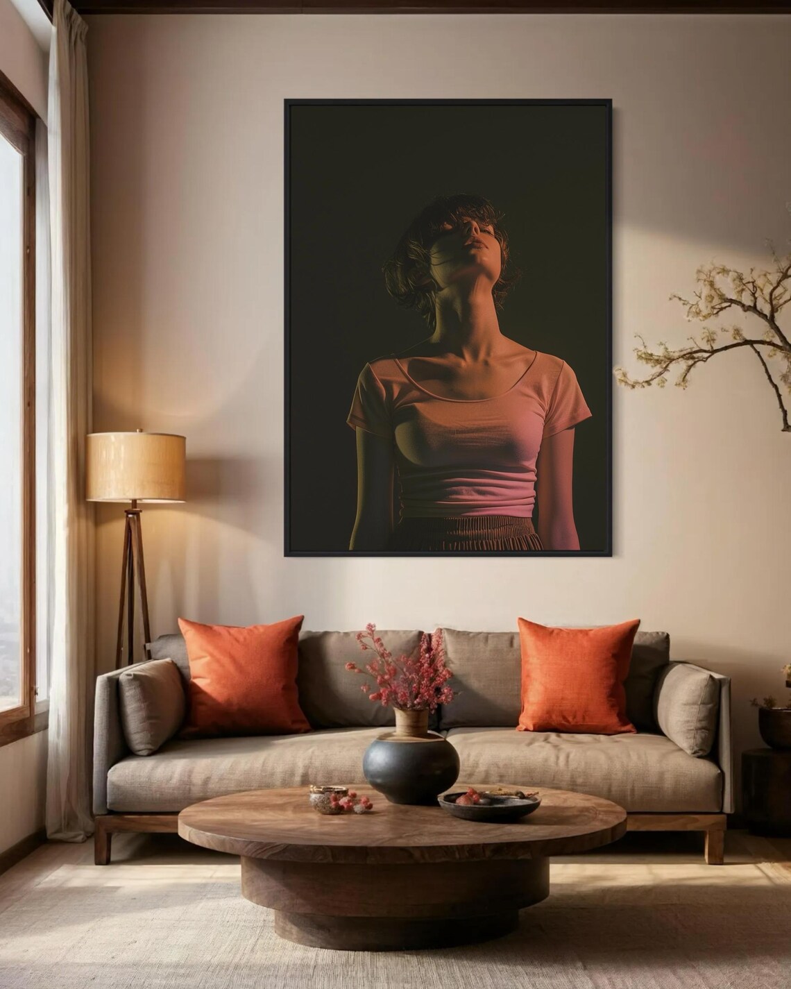 Lonely Woman in Cinematic Darkness Moody Portrait Dark Art Poster - Image 5