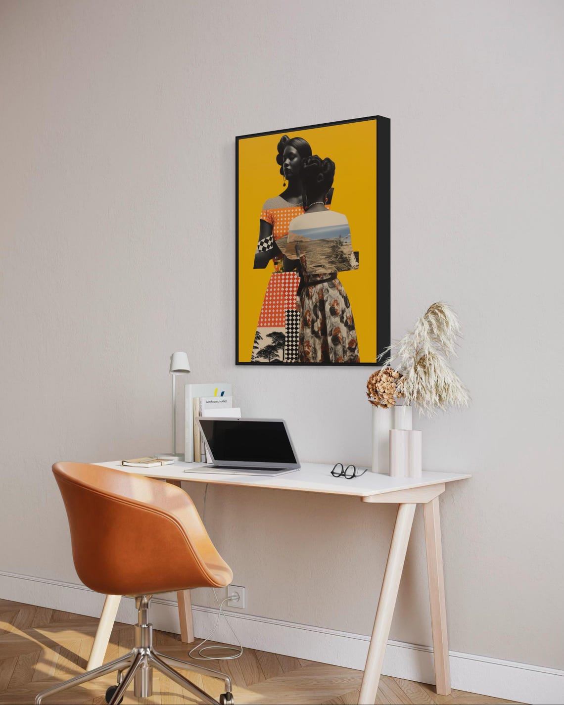 African Women Bold Collage Yellow Background Afrocentric Art Poster - Image 4