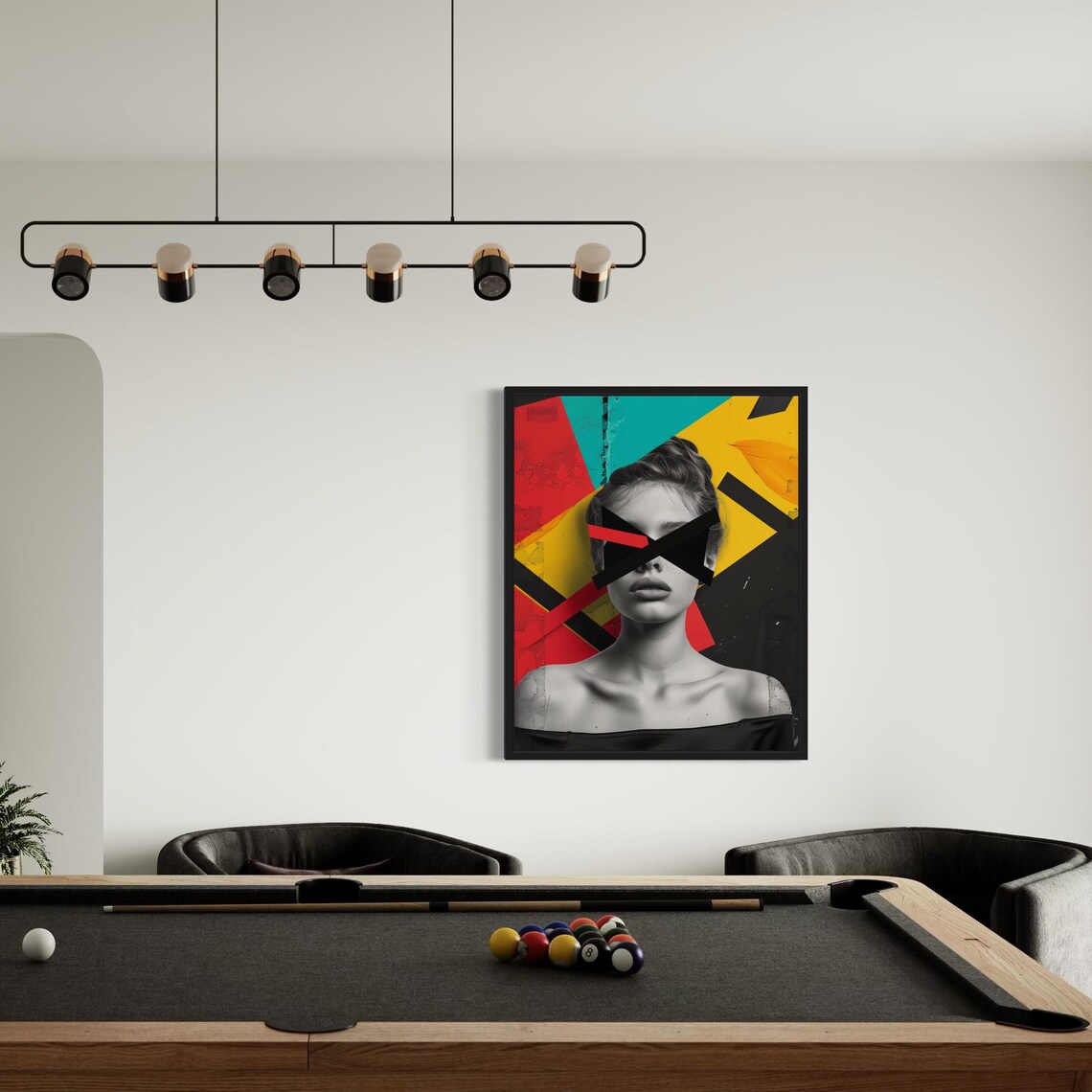 Woman Taped Eyes Pop Collage Color Block Edgy Art Poster Home Decor - Image 7