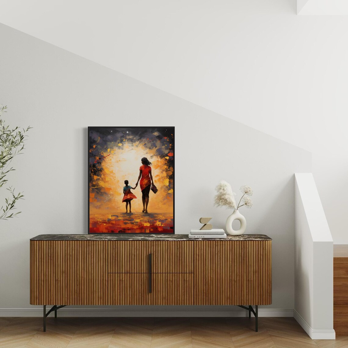 African Woman Art African Mother Child Print Abstract Mother And Daughter Art Sweet Mother Wall Decor Instant - Image 5
